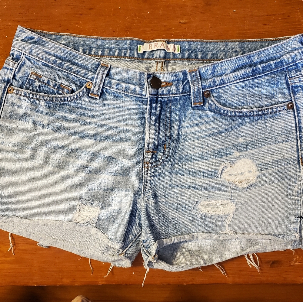 J Brand Blue Distressed Jean Shorts